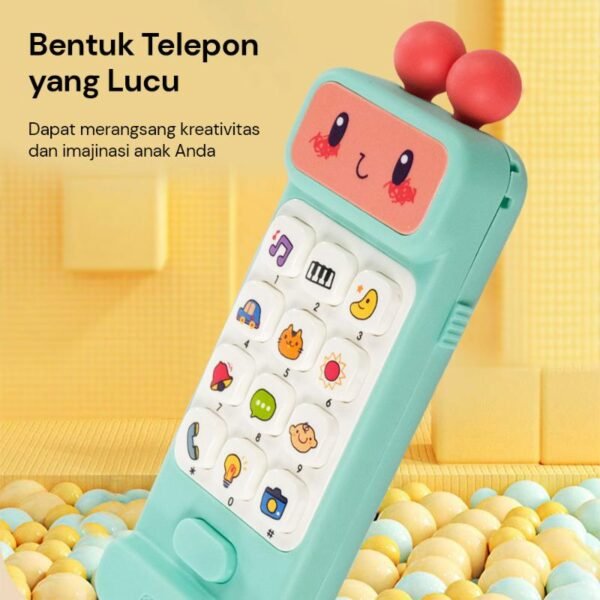 Telepon Mainan Anak Edukasi Musik dengan Suara Interaktif Hijau - Image 2