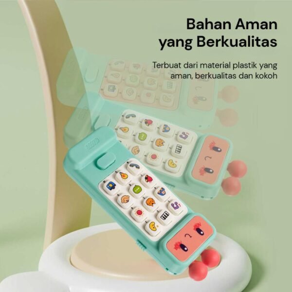 Telepon Mainan Anak Edukasi Musik dengan Suara Interaktif Hijau - Image 3