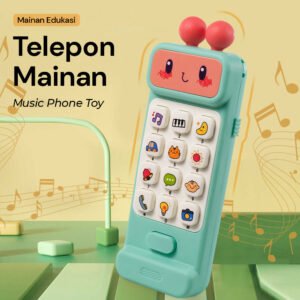 Telepon Mainan Anak Edukasi Musik dengan Suara Interaktif Hijau