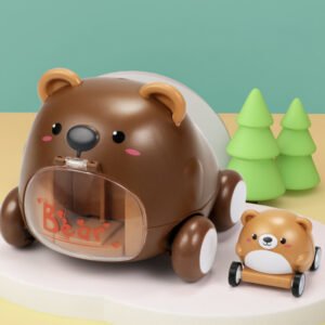 Mobil Mainan Anak Seluncur Karakter Hewan Lucu Coklat