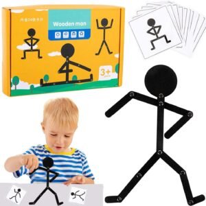 Mainan Puzzle Kayu Montessori Koordinasi Tangan Mata Hitam