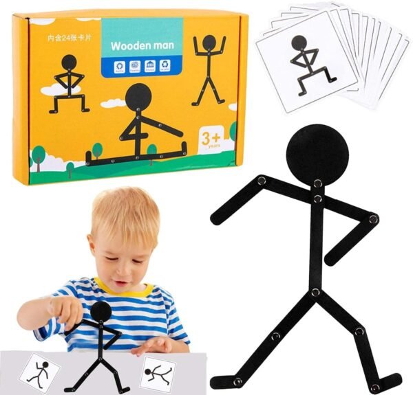 Mainan Puzzle Kayu Montessori Koordinasi Tangan Mata Hitam