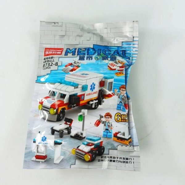 Mainan Balok Susun Mobil Ambulans 6in1 122 Bricks - Image 3