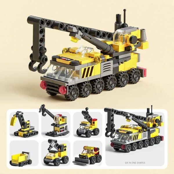 Mainan Balok Susun Tim Konstruksi 6in1 142 Bricks - Image 3