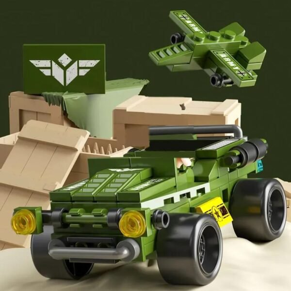 Mainan Balok Susun Mobil Militer 6in1 106 Bricks - Image 3