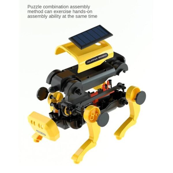 Mainan Robot Listrik Anak Tenaga Surya Bentuk Anjing Kuning - Image 4