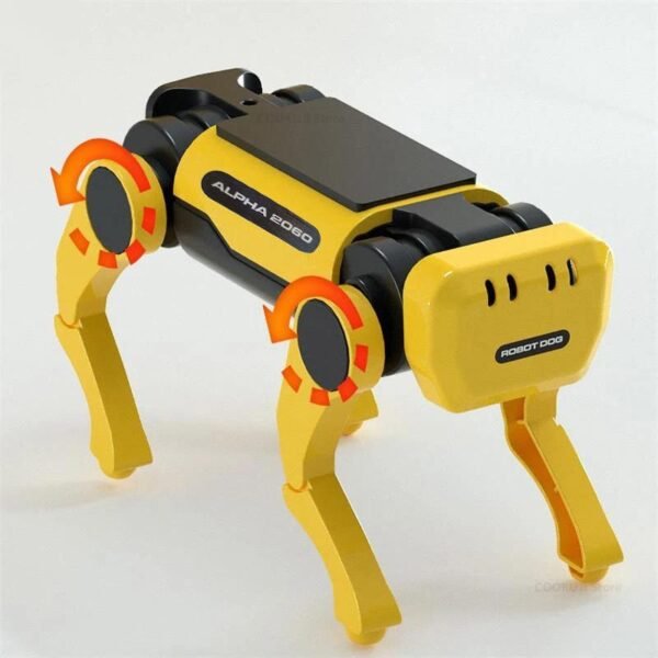 Mainan Robot Listrik Anak Tenaga Surya Bentuk Anjing Kuning - Image 2