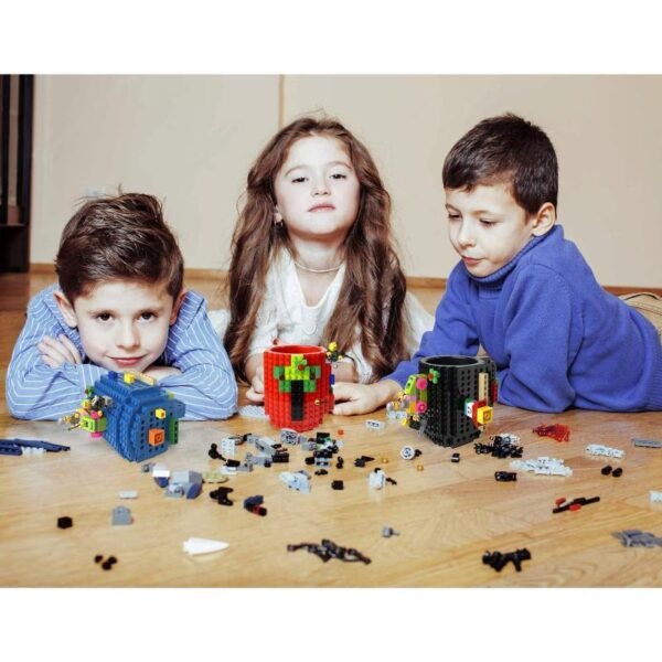 Cangkir Minum Anak dengan Desain Balok Susun Kreatif Biru - Image 6
