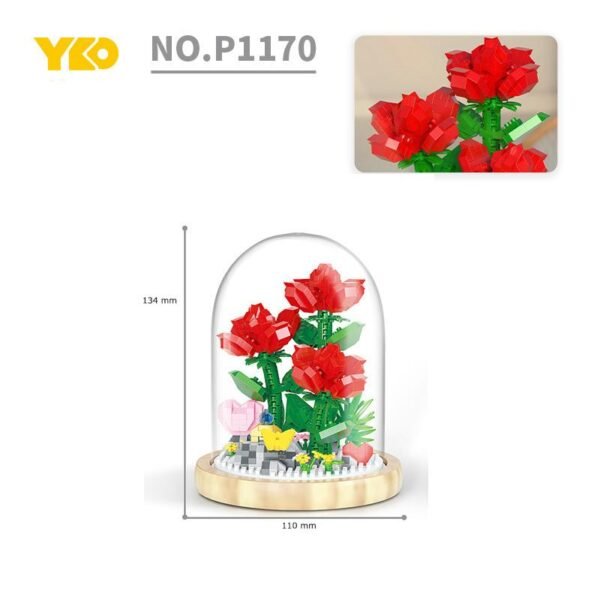 Mainan Balok Susun Bunga Mawar Flower Dome 684 Bricks - Image 2